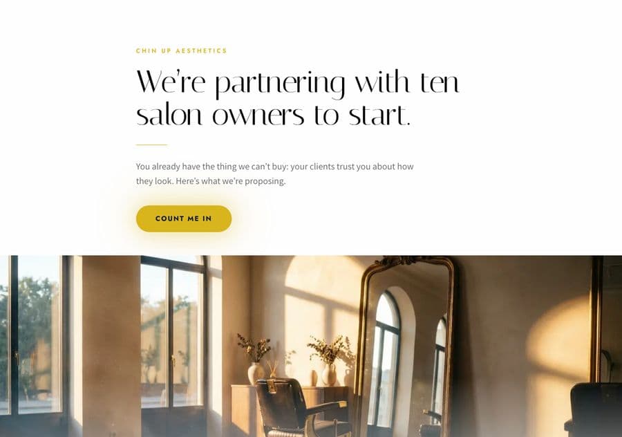 Chin Up Aesthetics — Partner referral console