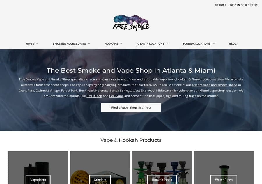 Free Smoke — Ten stores, ten map listings, and one place to see how each one is doing.